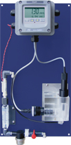 Chlorine sensor mounted to wall Chlorine sensor assembled to wall
