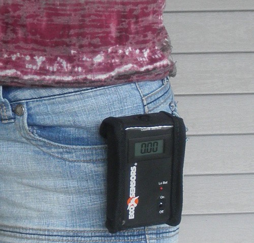 A-21ZX Ozone safety sensor on person