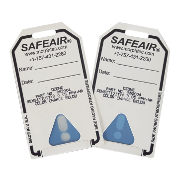 Comparing a new and used badge.  Notice the color change.