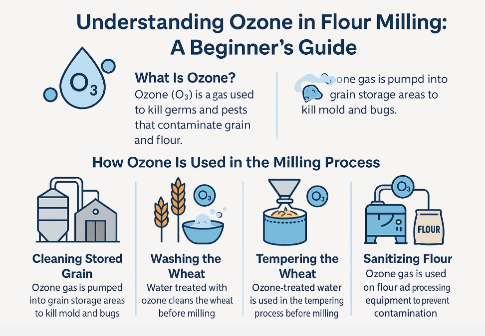 Here is an infographic explaining ozone application in flour milling.