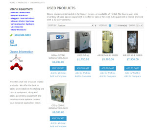 Used ozone equipment